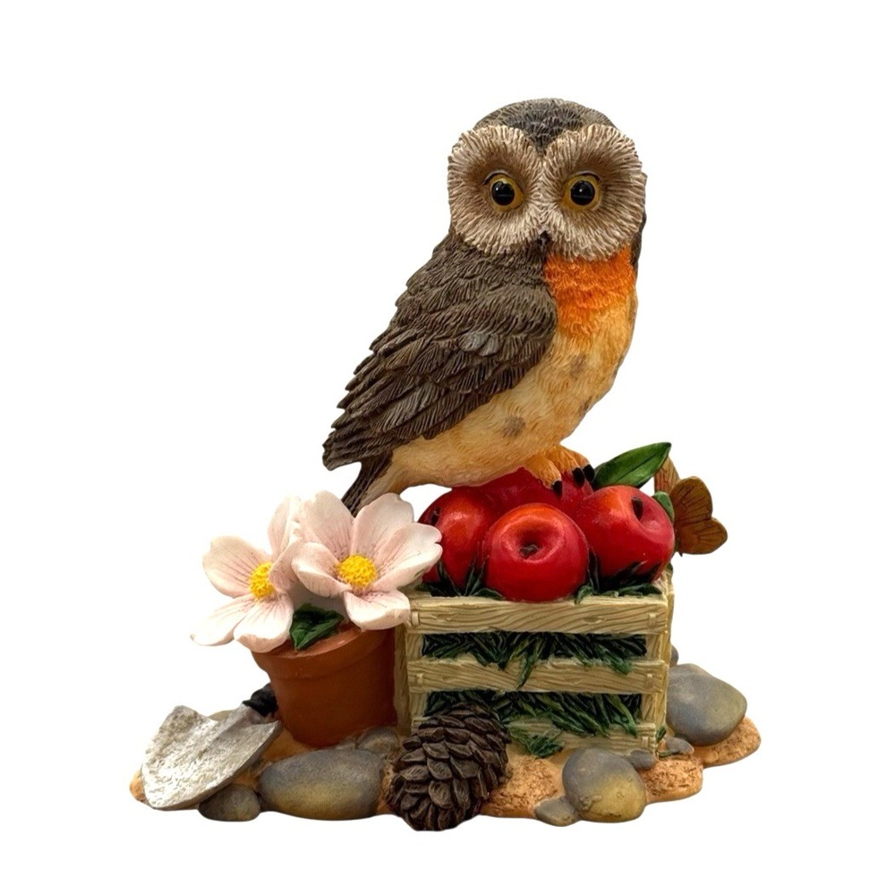 OWLS! Harvest Splendor Owl Your Big Backyard w/Apples & Flower Giordano Art Ltd.